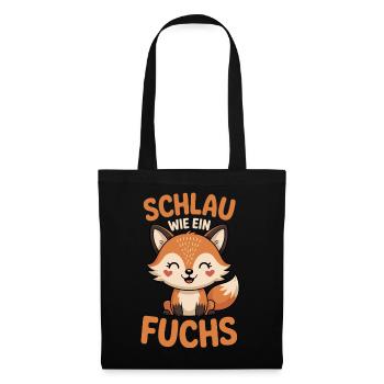 Schlau Wie Ein Fuchs Humor - Stoffbeutel - Schwarz - Vorne