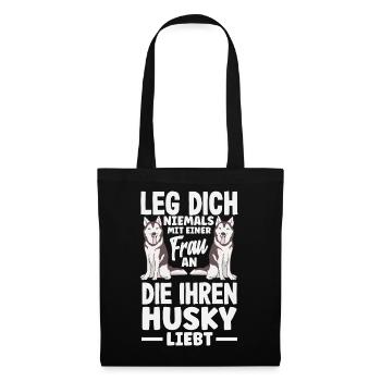 Drôle Husky Husky Propriétaire Husky Propriétaire Cadeau - Sac en tissu - noir - Devant