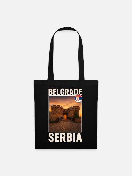 Belgrade, Serbie - Sac en tissu - noir