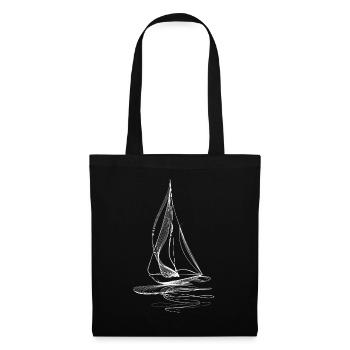 Art de lignes de voilier – Graphismes minimalistes - Sac en tissu - noir - Devant