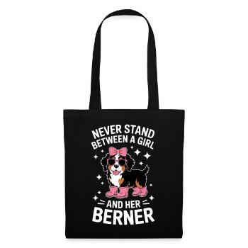 Dictons du chien de montagne bernois : drôle de cadeau bernois - Sac en tissu - noir - Devant