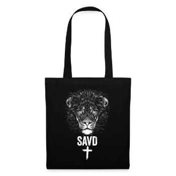 Lion Cross Bible Faith Christian Jésus rédempte - Sac en tissu - noir - Devant