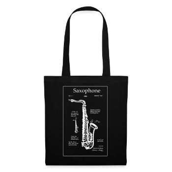 Noir Saxophone Blueprint - Tote Bag - black - Front
