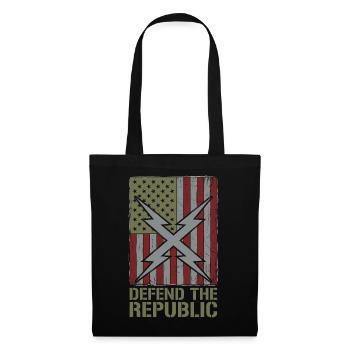 Défendre le drapeau de la République des États-Unis - Sac en tissu - noir - Devant