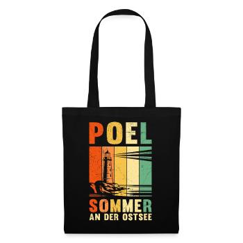 POEL SOMMER AN DER OSTSEE Retro Lustiges - Stoffbeutel - Schwarz - Vorne
