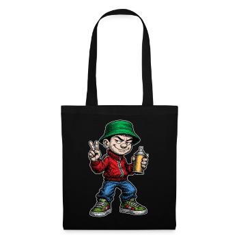 Artiste graffiti jeunesse des années 80 - Sac en tissu - noir - Devant