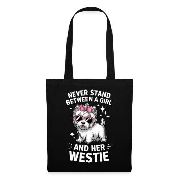 West Highland White Terrier Spruch Westie Geschenk - Stoffbeutel - Schwarz - Vorne
