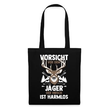 Jagd Jagen Waidmann Jäger - Stoffbeutel - Schwarz - Vorne