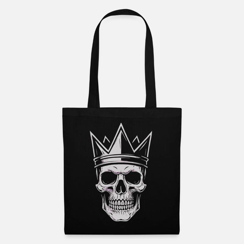 Skull with Crown Dark Gothic Shirt Sticker - Stoffbeutel - Schwarz