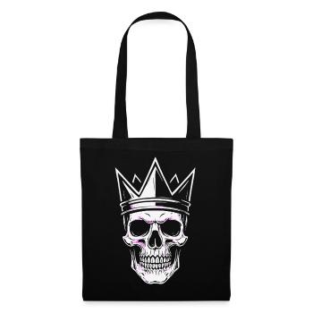 Skull King Skull Crown Motif - Tote Bag - black - Front