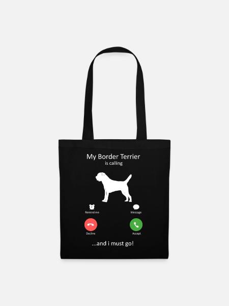 Loyale Border Terrier-Hunderasse ruft - Stoffbeutel - Schwarz