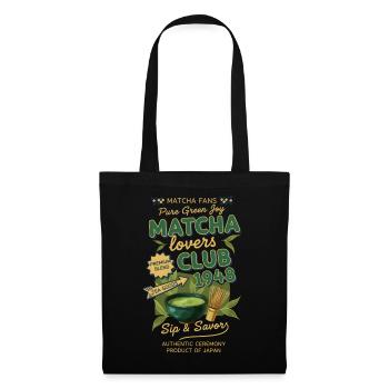 Matcha Lovers Club 1948 Grüner Tee Matcha Latte Spaß - Stoffbeutel - Schwarz - Vorne