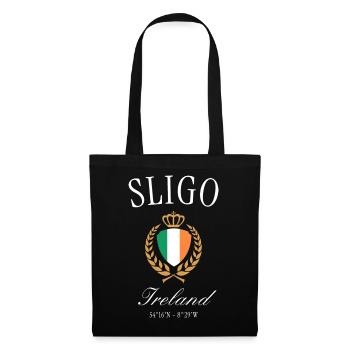 Couronne du blason de Sligo Ireland – Souvenir de voyage - Sac en tissu - noir - Devant