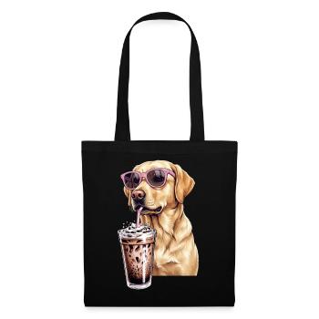 Golden retriever - Sac en tissu - noir - Devant