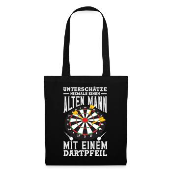 Lustige Darts Sprüche Darts Geschenke - Stoffbeutel - Schwarz - Vorne