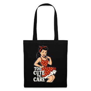 Trop mignonne pour s’en soucier – Pin-up coquine rétro - Sac en tissu - noir - Devant