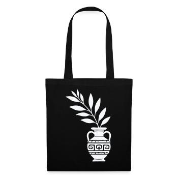 Antique Vase with Leaf Branches - Tote Bag - black - Front