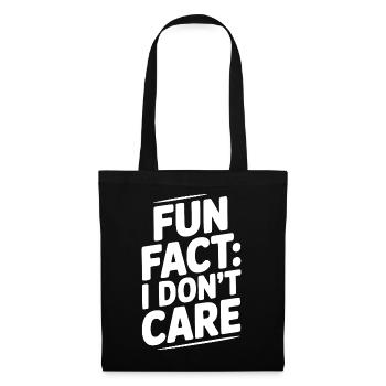 Fun Fact: Es ist mir egal - Stoffbeutel - Schwarz - Vorne