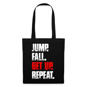 Jump fall get up Fahrrad Mountainbike MTB Downhill - Stoffbeutel - Schwarz - Vorne