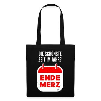 merz politik jahr spruch anti-cdu humor - Stoffbeutel - Schwarz - Vorne