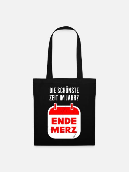 merz politik jahr spruch anti-cdu humor - Stoffbeutel - Schwarz