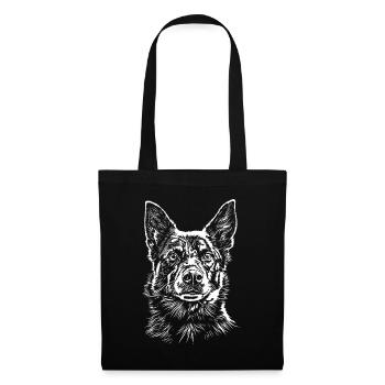 Kelpie australien Portrait chien de troupeau - Sac en tissu - noir - Devant
