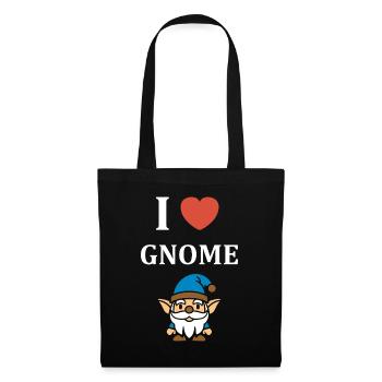 Ich liebe Gnome - Stoffbeutel - Schwarz - Vorne