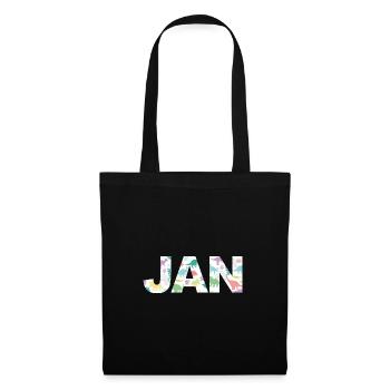 JAN - Beautiful boy name with dinosaur - Tote Bag - black - Front