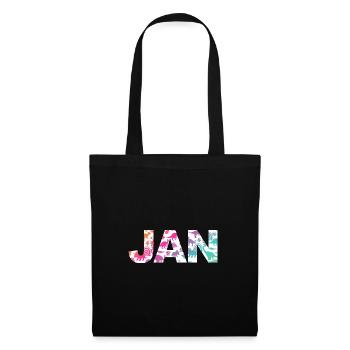 JAN - Beautiful boy name with dinosaur - Tote Bag - black - Front