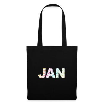 JAN - Beautiful boy name with dinosaur - Tote Bag - black - Front