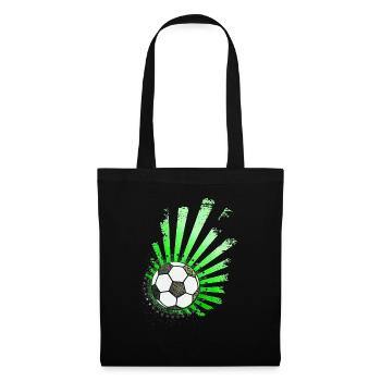 Fußball-Design (Sterne) 01 - Stoffbeutel - Schwarz - Vorne