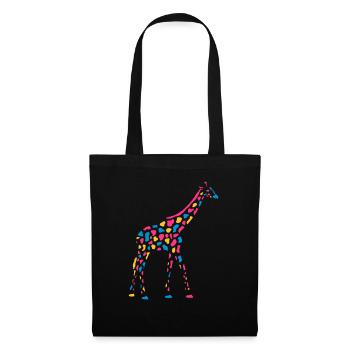 Girafe Afrique Savane colorée couleur girafe motif - Sac en tissu - noir - Devant