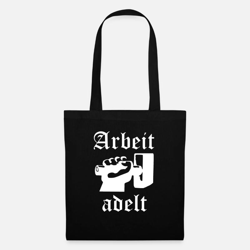 Arbeit adelt Arbeiter Handwerk Hammer Bauarbeit - Stoffbeutel - Schwarz