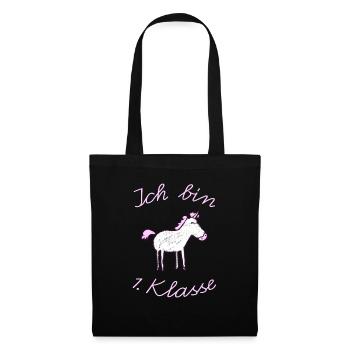 Einschulung_EInhorn_Ich Bin 1. Klasse - Stoffbeutel - Schwarz - Vorne