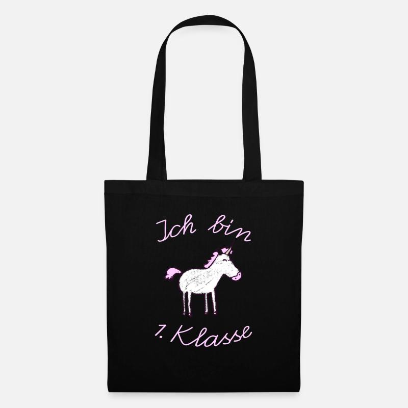 Einschulung_EInhorn_Ich Bin 1. Klasse - Stoffbeutel - Schwarz