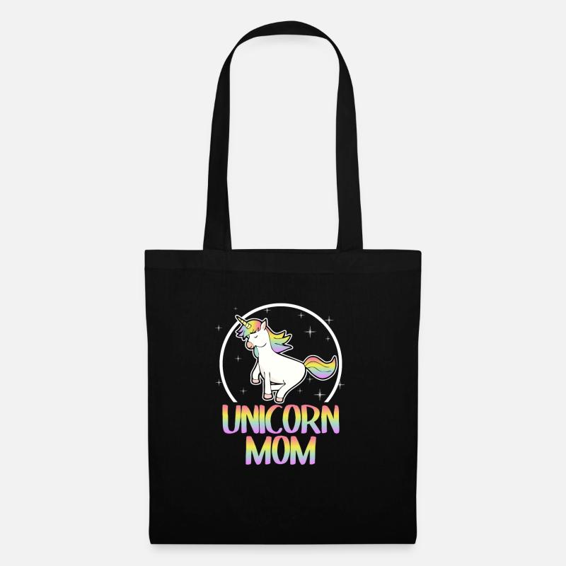 Unicorn Mom Einhorn Mama Mutter Geburt Schwanger - Stoffbeutel - Schwarz