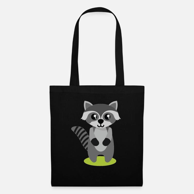 Waschbär - Stoffbeutel - Schwarz