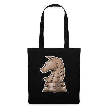 Sauteur de cheval d’échecs - Sac en tissu - noir - Devant
