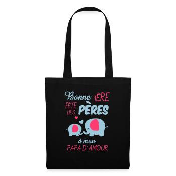 bonne 1ere fete des peres - Sac en tissu - noir - Devant