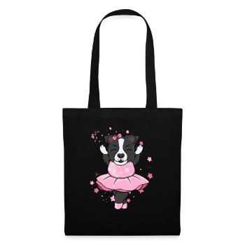 BORDER COLLIE Ballerine - Sac en tissu - noir - Devant