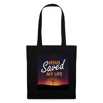 Jesus Saved My Life Christian Gott Bibel Christ - Stoffbeutel - Schwarz - Vorne