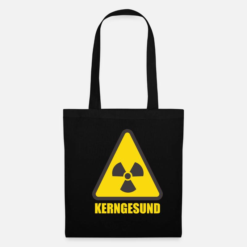 Kerngesund Radioaktiv Nuklear Atomkraft Biohazard - Stoffbeutel - Schwarz