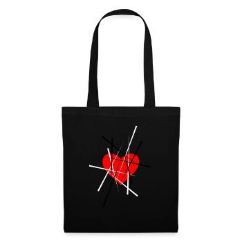 L'amour - si beau, mais pas toujours facile - Sac en tissu - noir - Devant