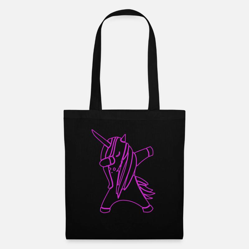 dabbing unicorn Einhorn - Stoffbeutel - Schwarz