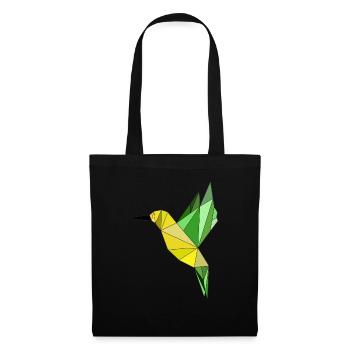 Colibri géométrique - Sac en tissu - noir - Devant