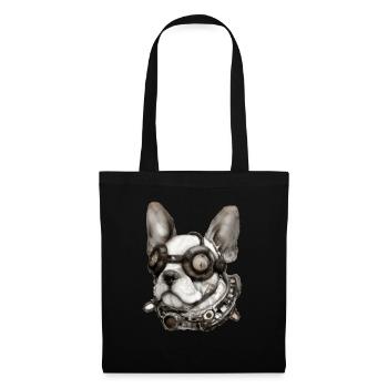 Steampunk Français Bulldog Frenchie - Sac en tissu - noir - Devant