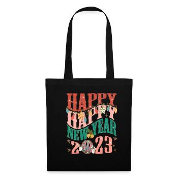 Joyeux Nouvel An 2023 Réveillon du Nouvel An Noël - Sac en tissu - noir - Devant
