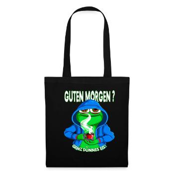 Ganz Dünnes Eis Morgenmuffel Frosch Kaffee - Stoffbeutel - Schwarz - Vorne