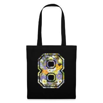 Numero 8 fleur, Équipe Foot, basket université - Sac en tissu - noir - Devant