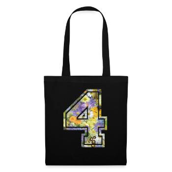 Numero 4 fleur, Équipe Foot, basket université - Sac en tissu - noir - Devant